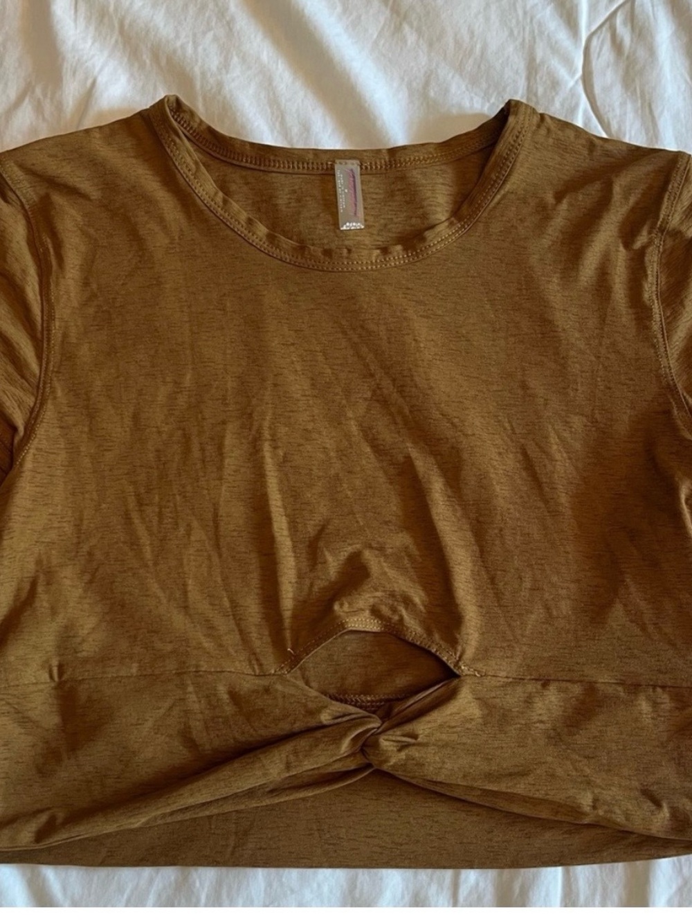Free People Brown Twist-Knot Crop Top